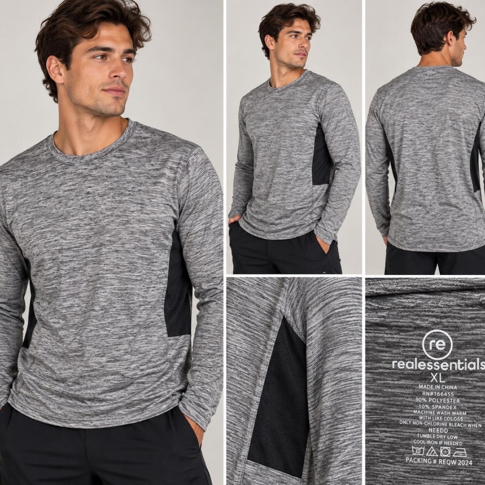 Real Essentials Men's Performance Long Sleeve — XL 🔥